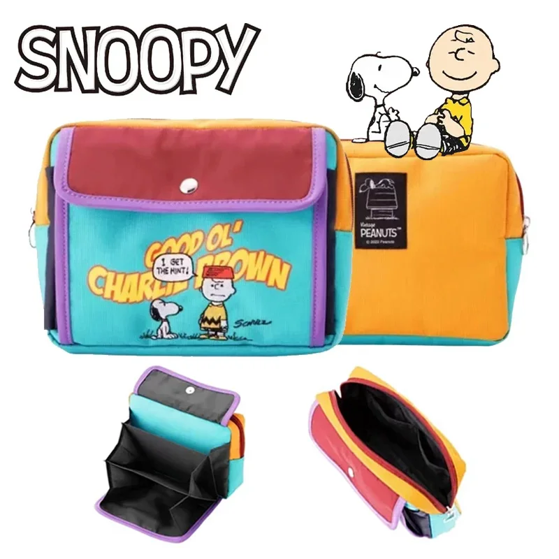 

Snoopy Anime Women Makeup Bag Multi-layered Cosmetic Storage Pouch Clutch Bag Travel Organizer Large Capacity Card Holder Purse