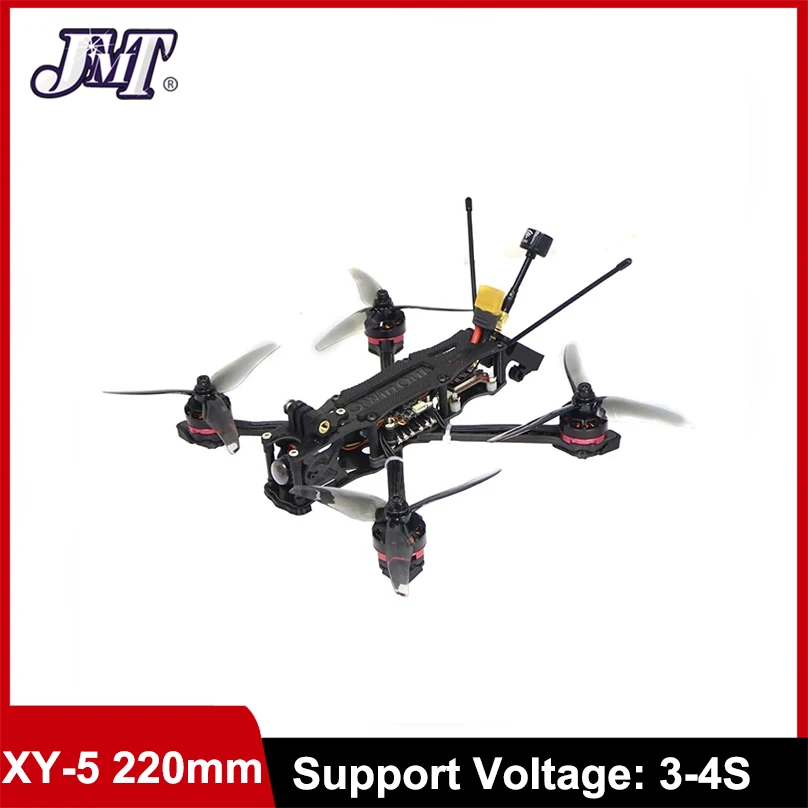 

JMT PNP RTF XY-5 220 мм гоночный дрон FPV 3-4S RS2205 2300KV Двигатель F4 V2 Управление полетом Микрокамера 51466 Пропеллер Квадрокоптер