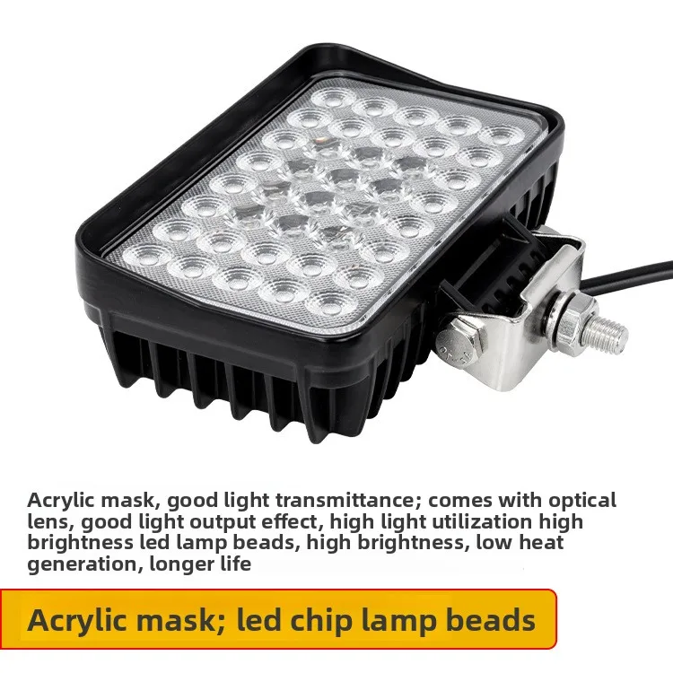 5 Inch High Brightness LED Work Light IP67 Waterproof Shockproof for Loader Excavator Toolbox Universal Modification LED Beads
