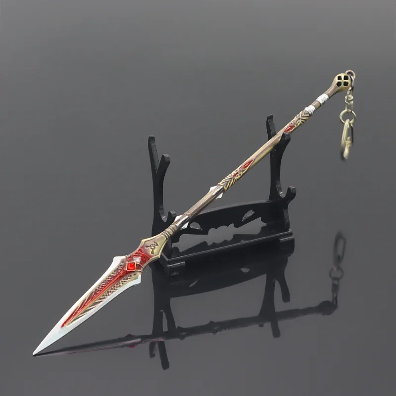 

God of War Weapon 22cm Ragnarok Draupnir Spear Metal Weapon Katana Sword Spear Toy Weapons Keychain Blades of Chaos Toys Gift