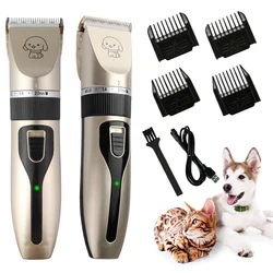 Cat Dog Electrical Professional Hair Clipper for Pets Silent Hair Cutter USB Rechargeable Pet Grooming Clipper Set.