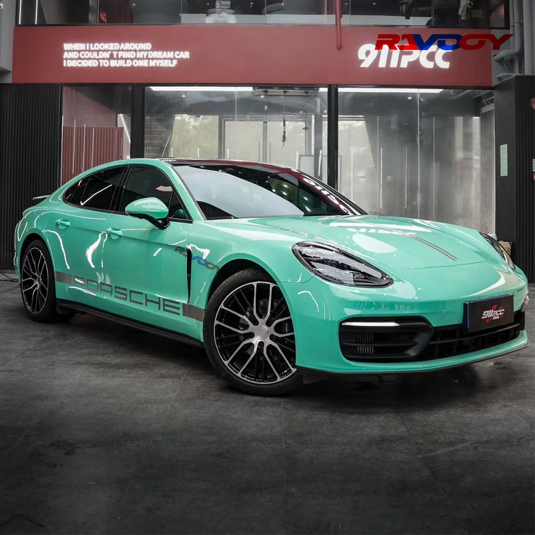 고품질 광택 파리 그린 비닐 랩 필름 자가 접착 자동차 튜닝 비닐 스티커 내구성 페인트 보호 필름