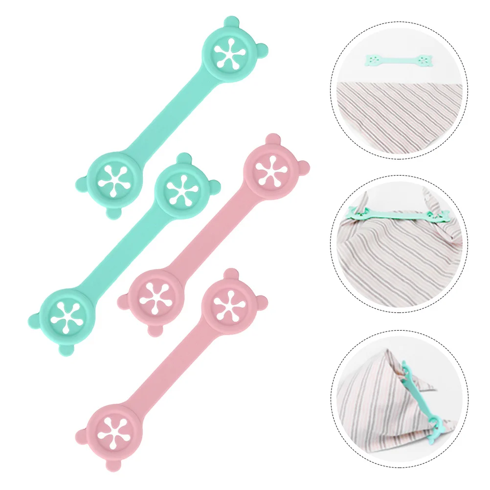 

4Pcs Baby Bib Clips Silicone Feeding Towel Clamps Adjustable Children Bib Belts Sturdy Durable for Daily Use Clips