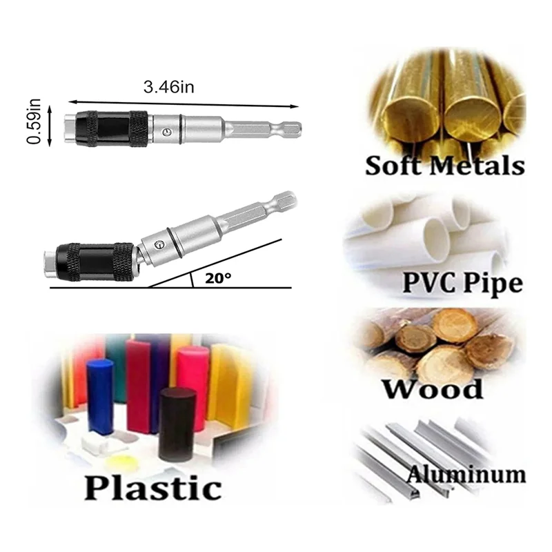 Pemegang mata bor Pivot magnetik, pemegang ujung mata bor putar magnetik, mudah dilepas, pemegang mata obeng fleksibel A 3 buah