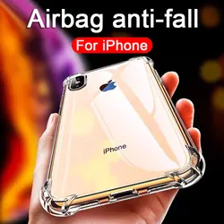 Luxury Clear Shockproof Phone Case For iPhone X Xr Xs Max Case 11 12 13 14 Pro Max 8 7 6s Plus SE 2020 Silicone Back Cover
