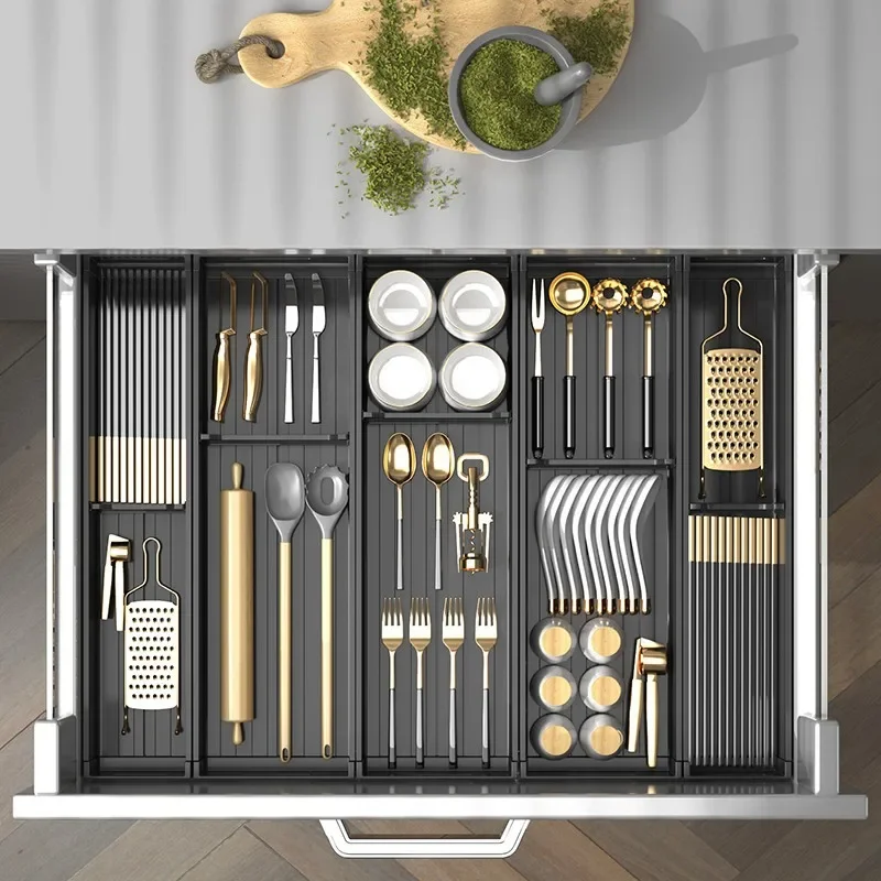 Kitchen Drawer Storage Box Chopstick Fork Spoon Separation Organizer Rack Cabinet Built-in Cutlery Rack Kitchen Organizer Tools