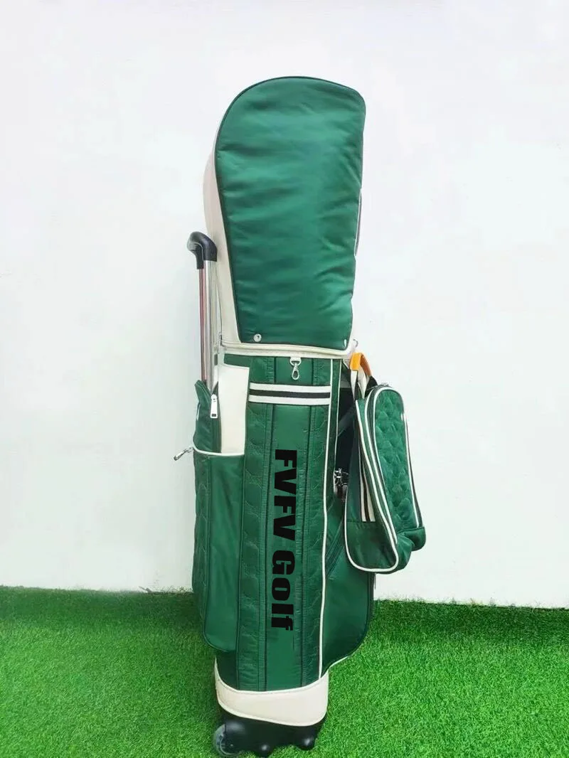 

2025 New Korean Golf Bag Pu Waterproof Fashion Men's And Women's Cloth Fabric Golf Bag With Wheels