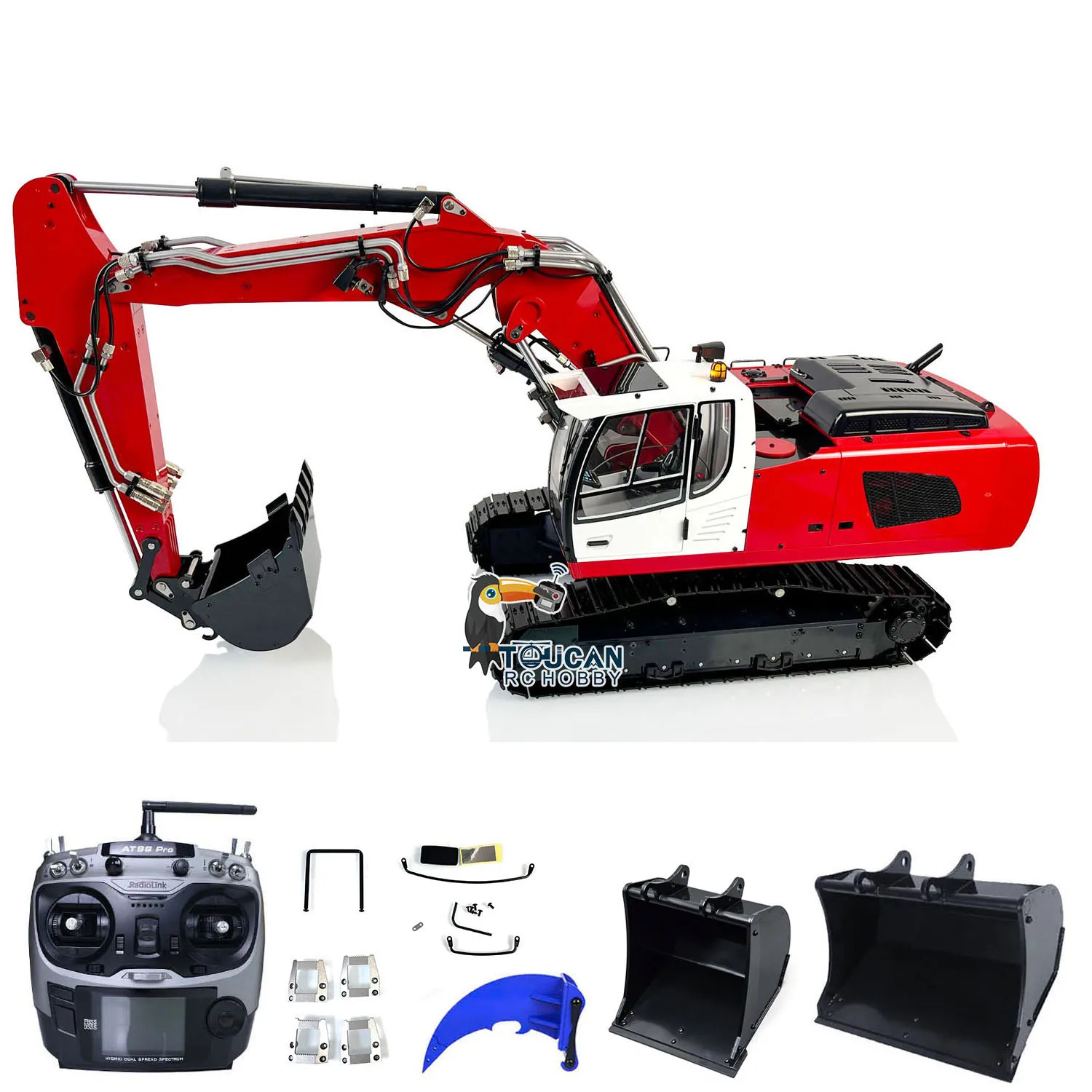 1/14 Tracked RC Hydraulic Excavator 946 3 Arms Remote Control Digger Model Grab Contrusction Finished Outdoor Toys for Boys