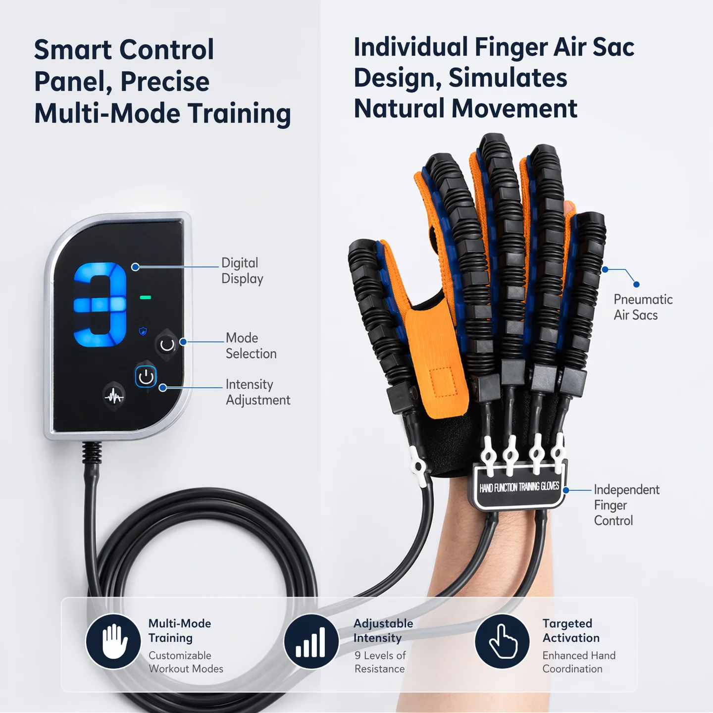 Image of Intelligenter Roboter-Trainingshandschuh für Handübungen Elektrisches Fingerflexibilitäts-Trainingsgerät Heimfitness-Tool