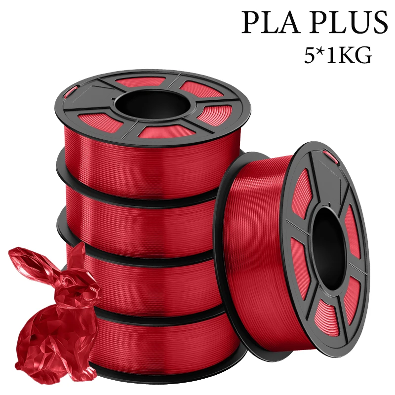 TECBEARS PLA+ transparant 5KG 3D-printerfilament pla plus 1,75 mm ± 0,02 mm Hoge taaiheid voor 3D-filament Ondersteuning aangepaste kleuren
