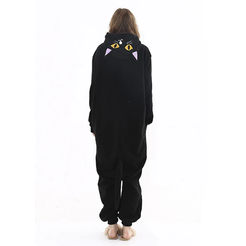 Cat Animal Simulation Costume Adult Female Jumpsuit Pajamas Warm Flannel Home Wear Women\'s Clothing Multiple Colors Available