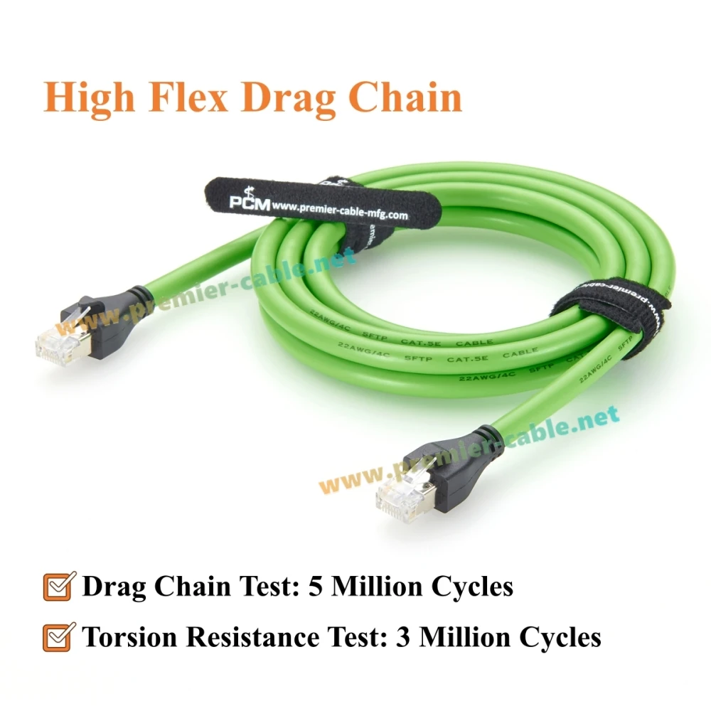 RJ45-Stecker auf Stecker Industrielles Ethernet-Kabel 100 Mbit/s CAT5e Abgeschirmtes Hochflexibles Kabel für Kabeltrassen für PROFINET, EtherCAT, SPS, Roboter – Detail 3