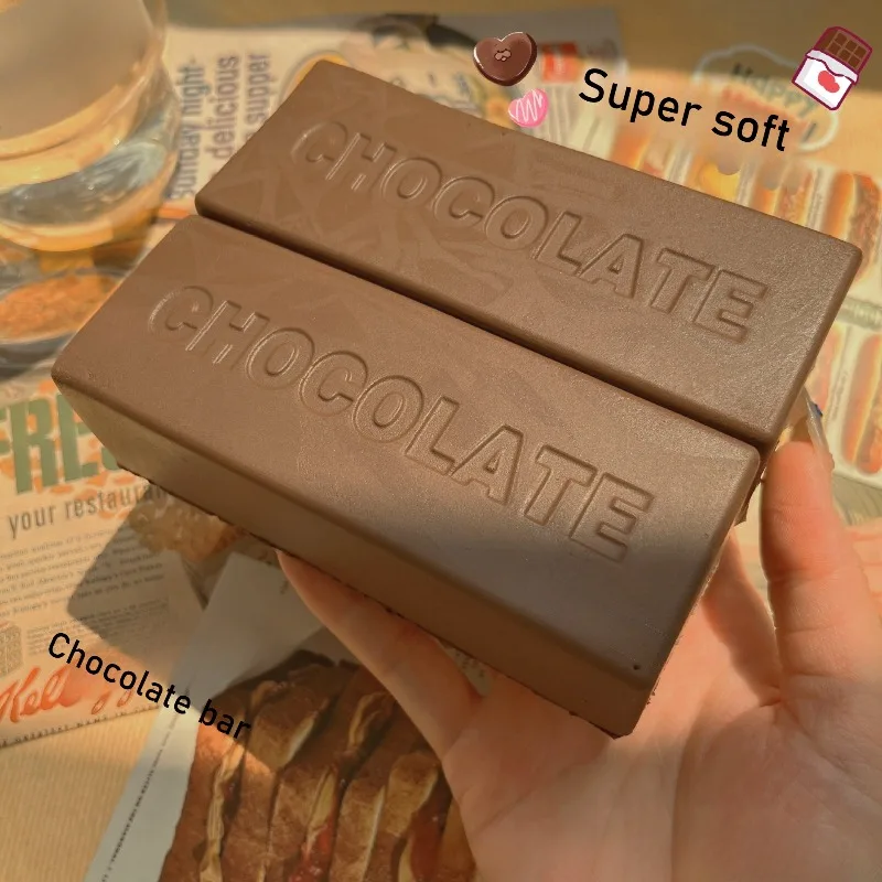 Barra de Chocolate blanda para apretar, juguete adhesivo de comida con sabor a leche simulada, alivio del estrés suave, juguete antiestrés de crecimiento lento, regalos para amigos