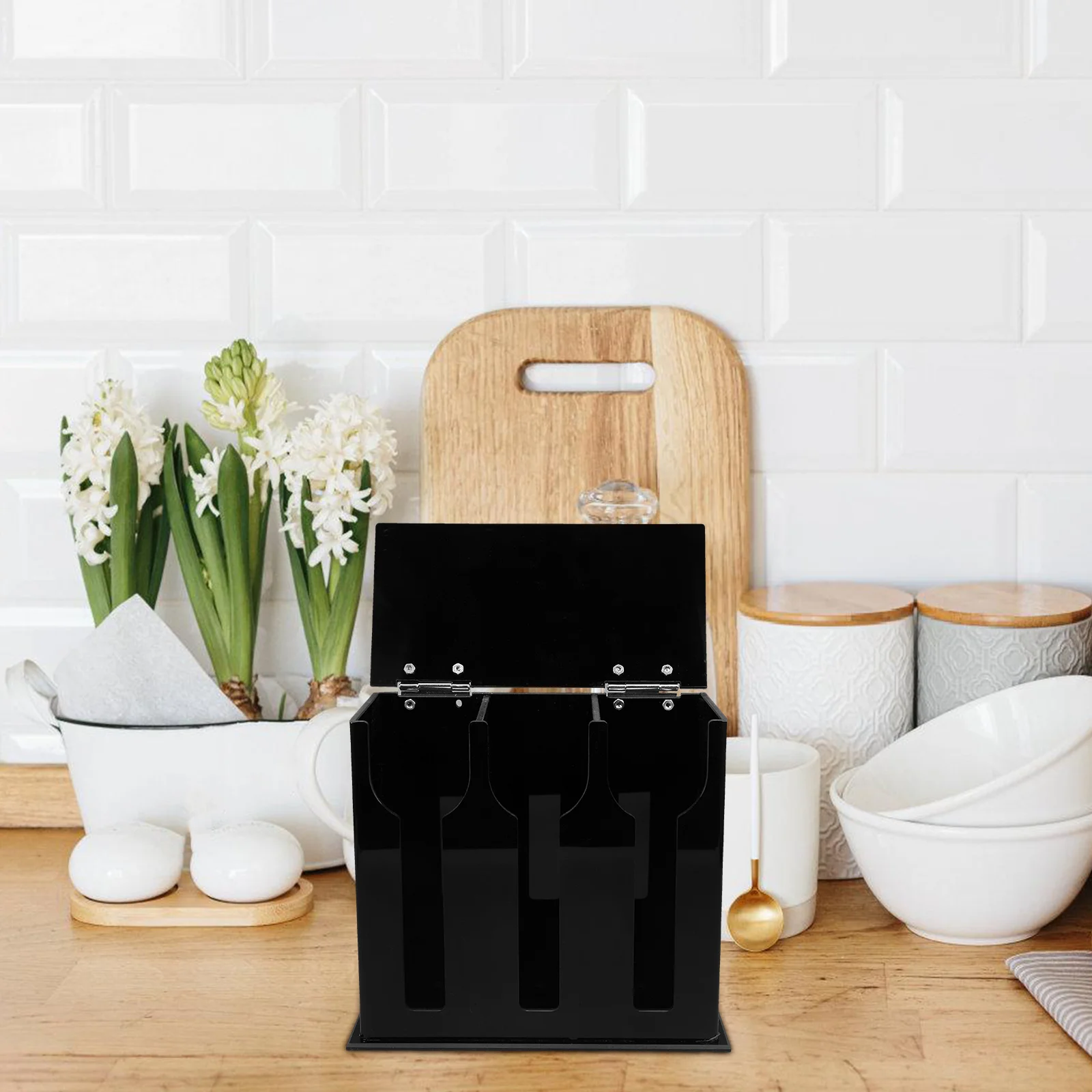 

Acrylic Spoon Stand Cutlery Storage Rack Dispenser Utensil Holder Countertop Spoons Reusable Stable NonSlip CoffeeShop
