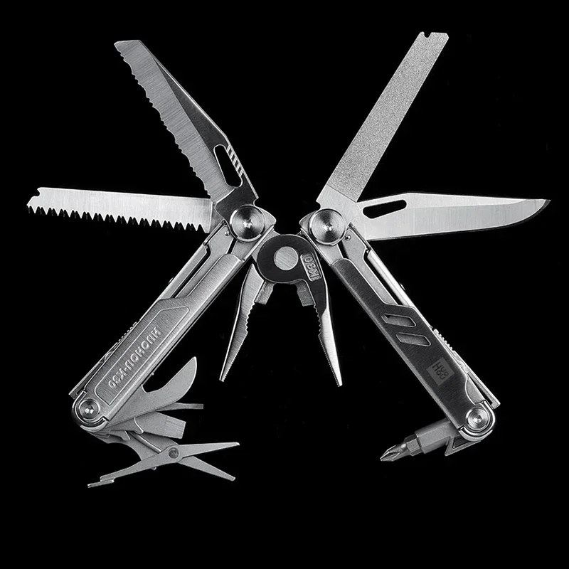 Imagem -06 - Pro 18 em Faca Dobrável Multitool Alicate de Mão Tesoura Serra Portátil ao ar Livre Multifuncional Ferramentas Edc Huohou-k30