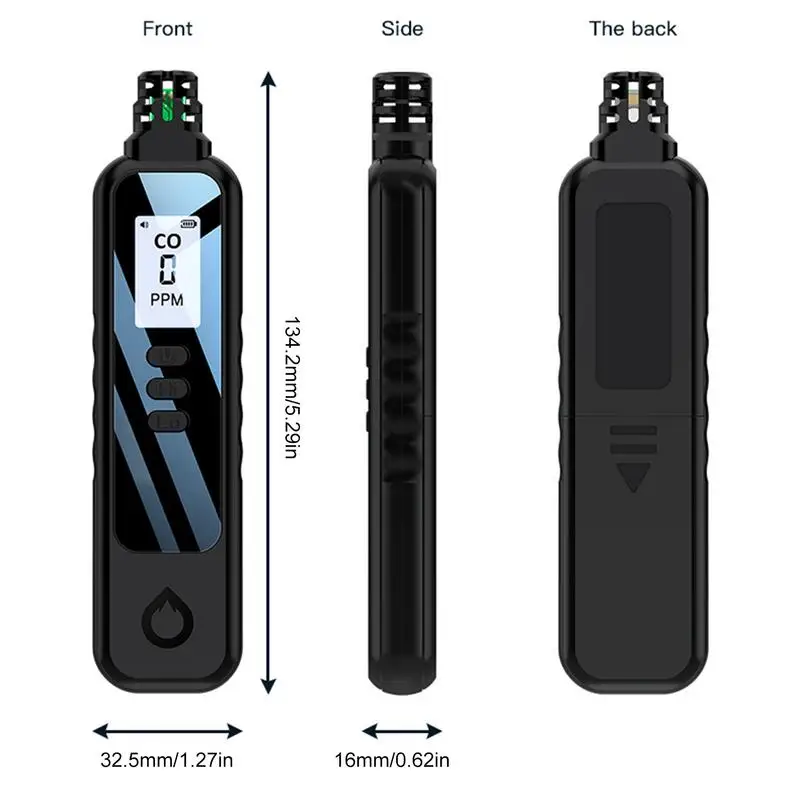 Imagem -06 - Detector de Monóxido de Carbono a Pilhas Monitor de Qualidade do ar co Alarme Multifuncional co Sensor