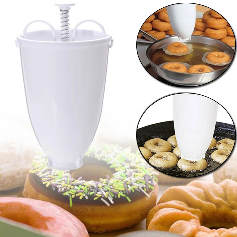 Plastic Donut Maker Easy Fast Portable Donut Mould Manual Waffle Dispenser Doughnut Machine Cake Biscuit Cookies Diy Baking Tool