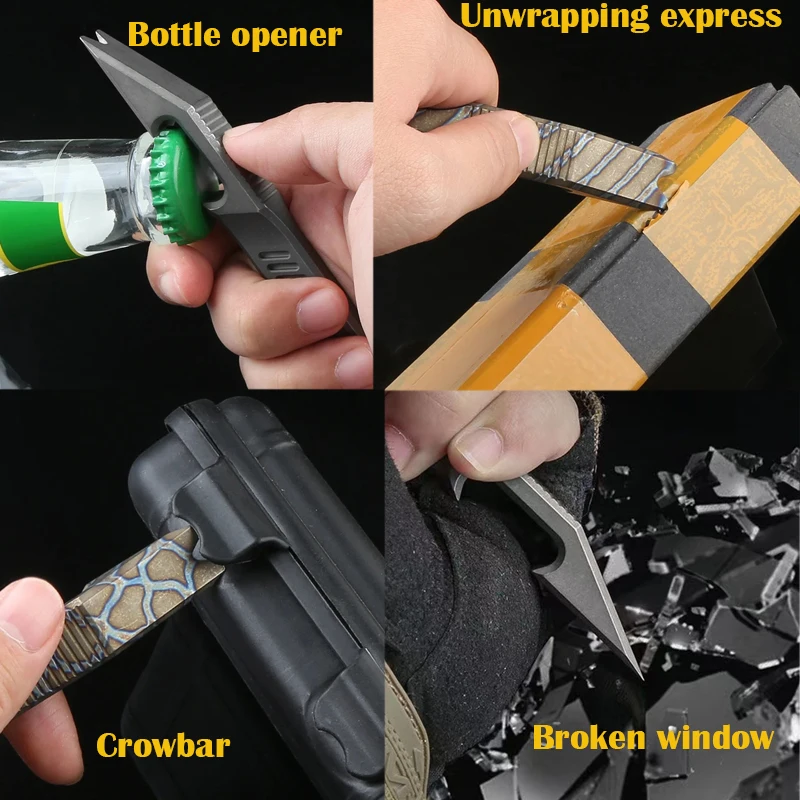 4 IN 1 Multifunction Bottle opener Titanium Alloy Crowbar Broken Window Accident Survival Outdoor Travel EDC Tools