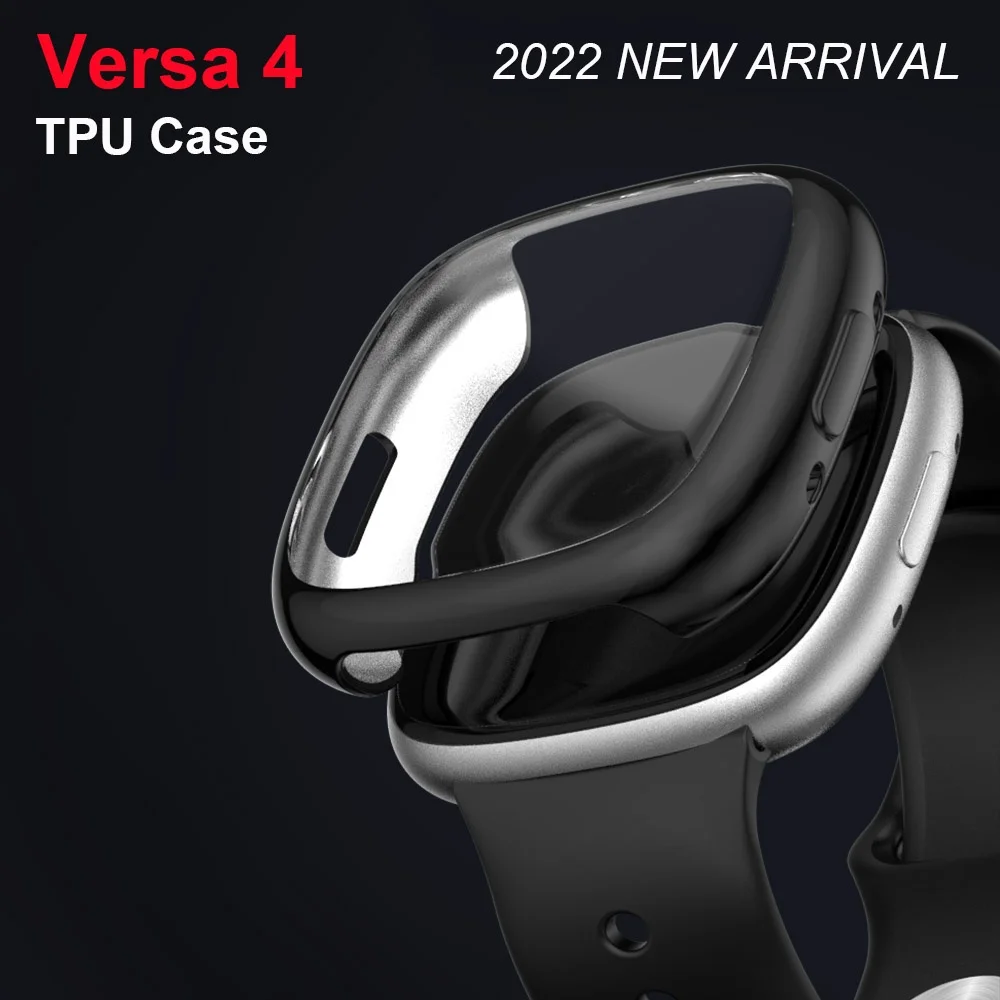 Versa 4 Screen Protector Case Ultra Thin Bumper Full Protective Cover Shockproof Case For Fitbit Versa 4 Smart Watch Case Cover