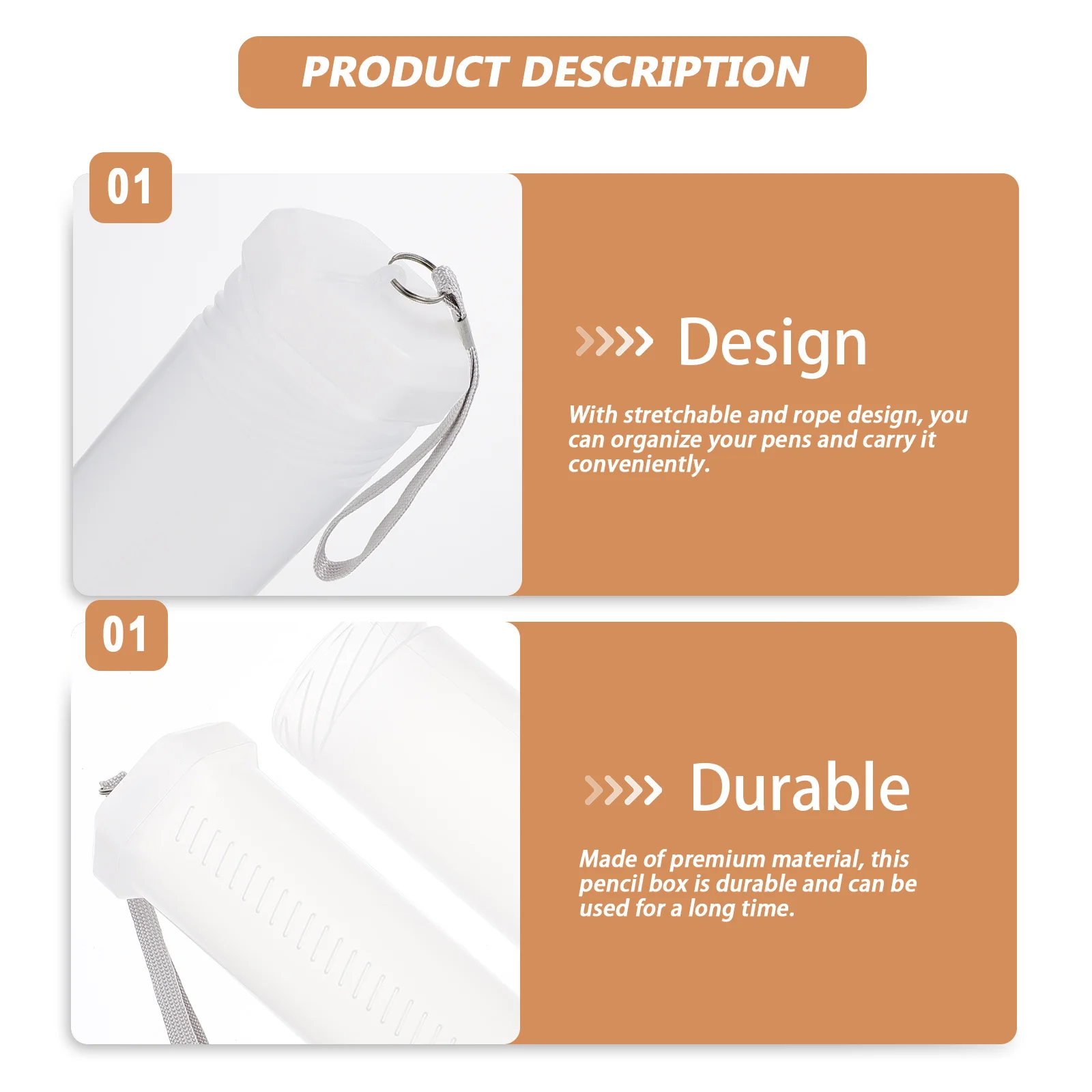 

2pcs Telescopic Pen Box Stretchable Pencil Case For School Students Portable Stationery Holder Lightweight Pen Storage Container