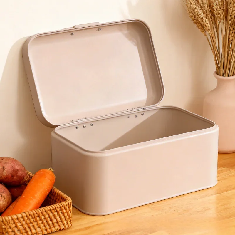 Metal Bread Box,Dry Food Storage Container For Kitchen Counter,Store Bread Loaf,Dinner Rolls,Pastries,Baked Good,Chips Organizer