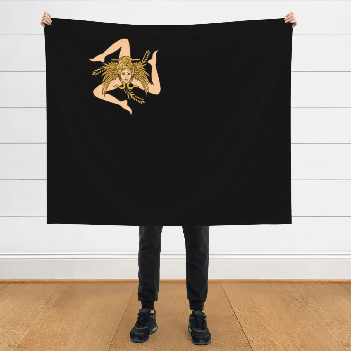 

Sicily Trinacria Throw Blanket Soft Plaid Hairys Winter beds Blankets