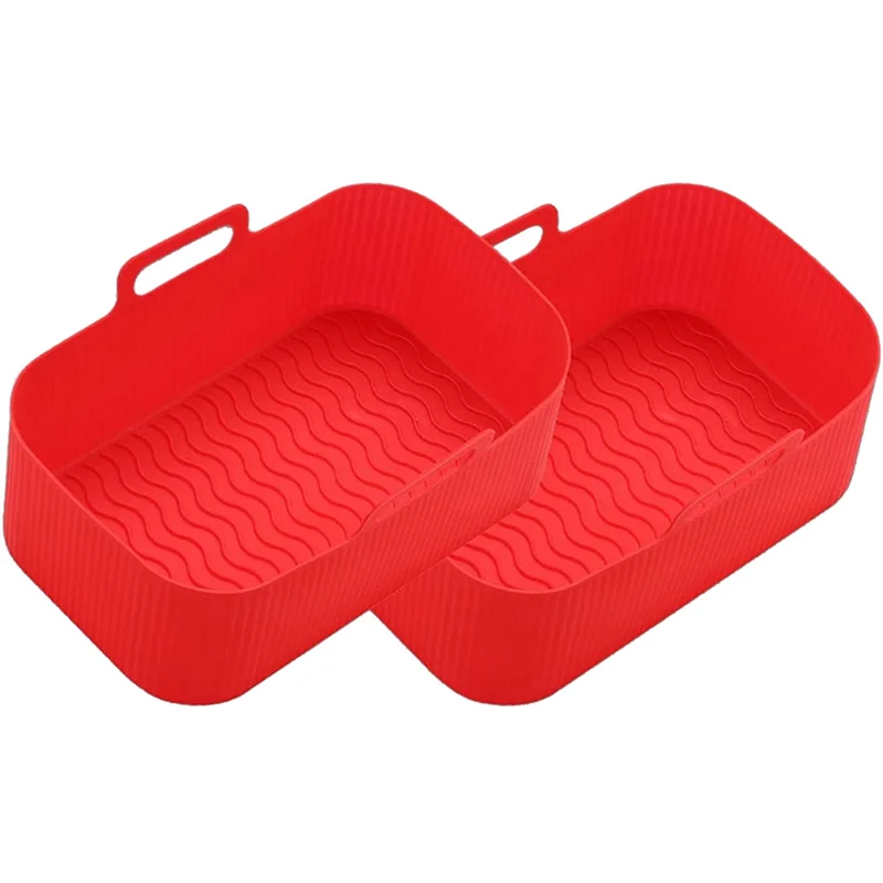 Air Fryer Liners for Ninja Air Fryer Dual, Reusable Air Fryer Silicone Liner for Ninja Air Fryer Accessories,Red