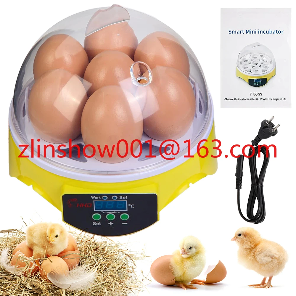 

Mini Solar Fully Automatic Digital 7 Chicken Duck Goose Egg Incubators Hatching Machine for Sale
