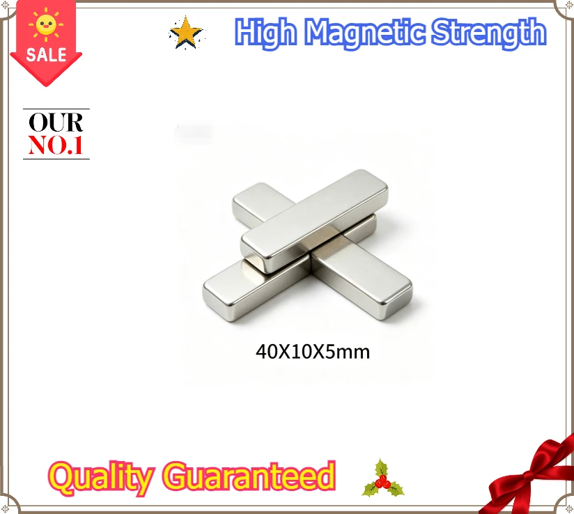 Super Strong N35 40x10x5mm Neodymium Magnet Rectangular Block NdFeB Permanent Magnet For DIY Handmade Gift Box Crafts