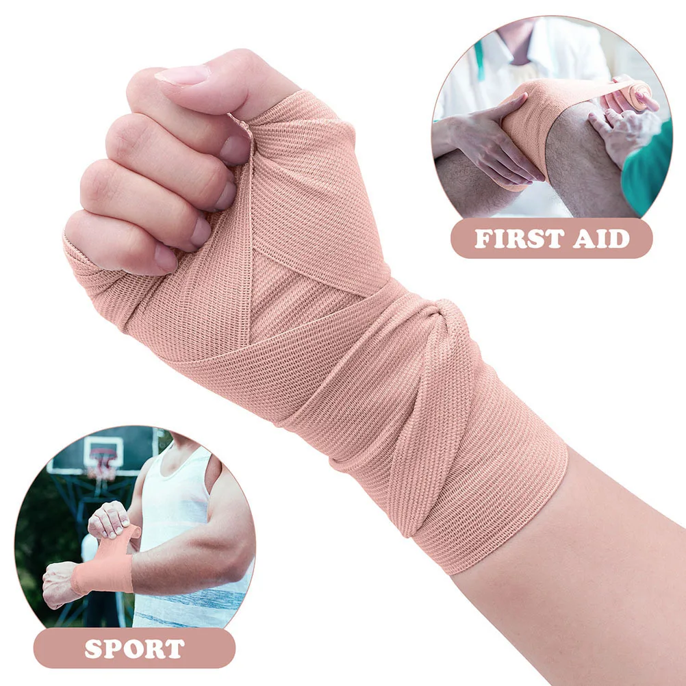 

2Pcs Elastic Compression Wrap Bandages Skin-Friendly Support for Wrist Ankle Knee Sports Injury Recovery Adjustable Secure Fit