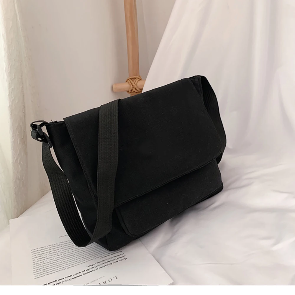 Youth Casual Edition Set Large Capacity Shoulder Bag Canvas Crossbody Bag Jungle Tiger Letter Printed Crossbody Bag