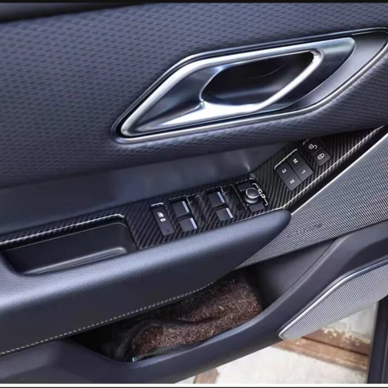 Suitable  For Range Rover Velar 2017-2022 interior retrofit accessories rear anti-kick carbon fiber decorative paste ABS
