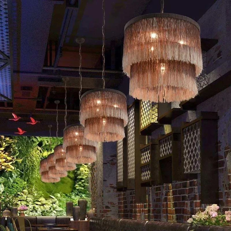 

Bohemian Style Staircase Pendant Light For Duplex Loft Ceiling Living Room Modern Chandelier Home Lighting Decoration Fixture