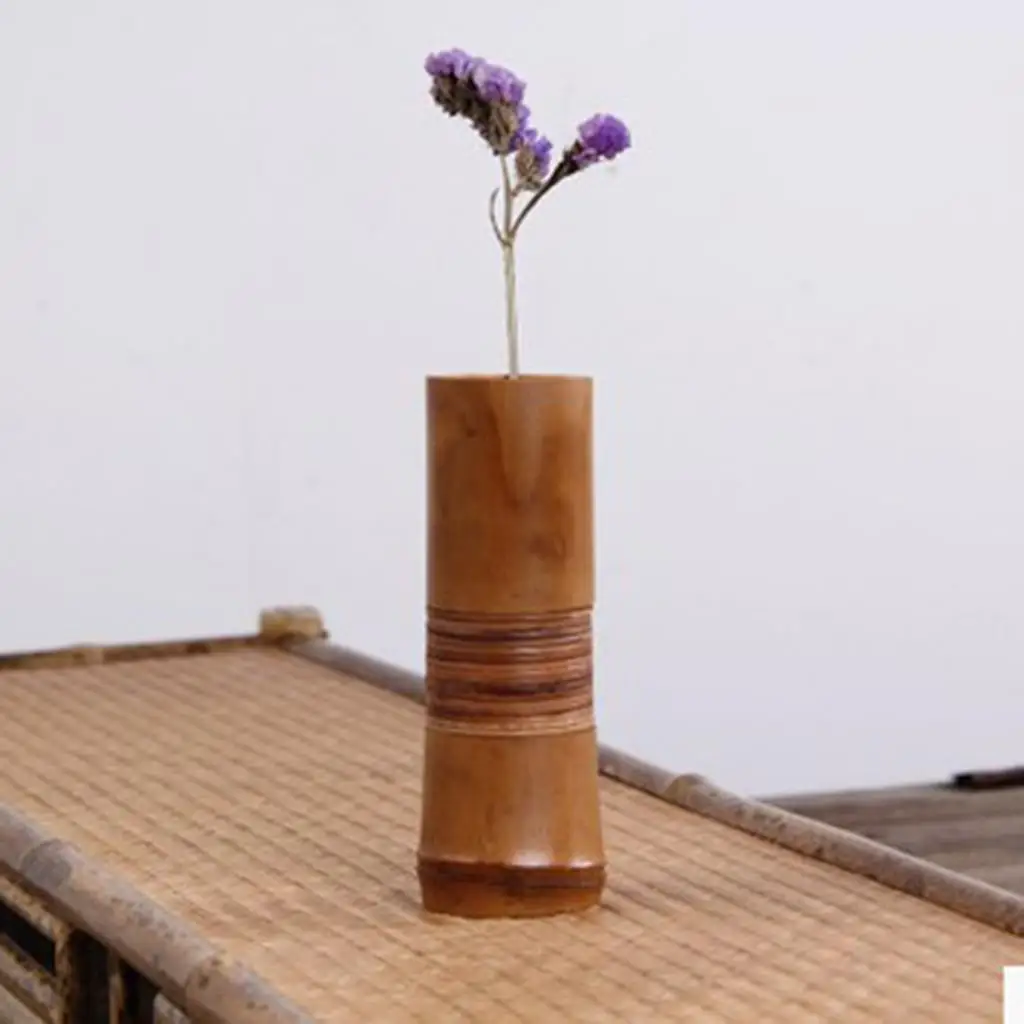 Bamboo Flower Pot Graceful Rattan Tabletop Planter Home Decoration Vase Art for DIY Garden Spaces