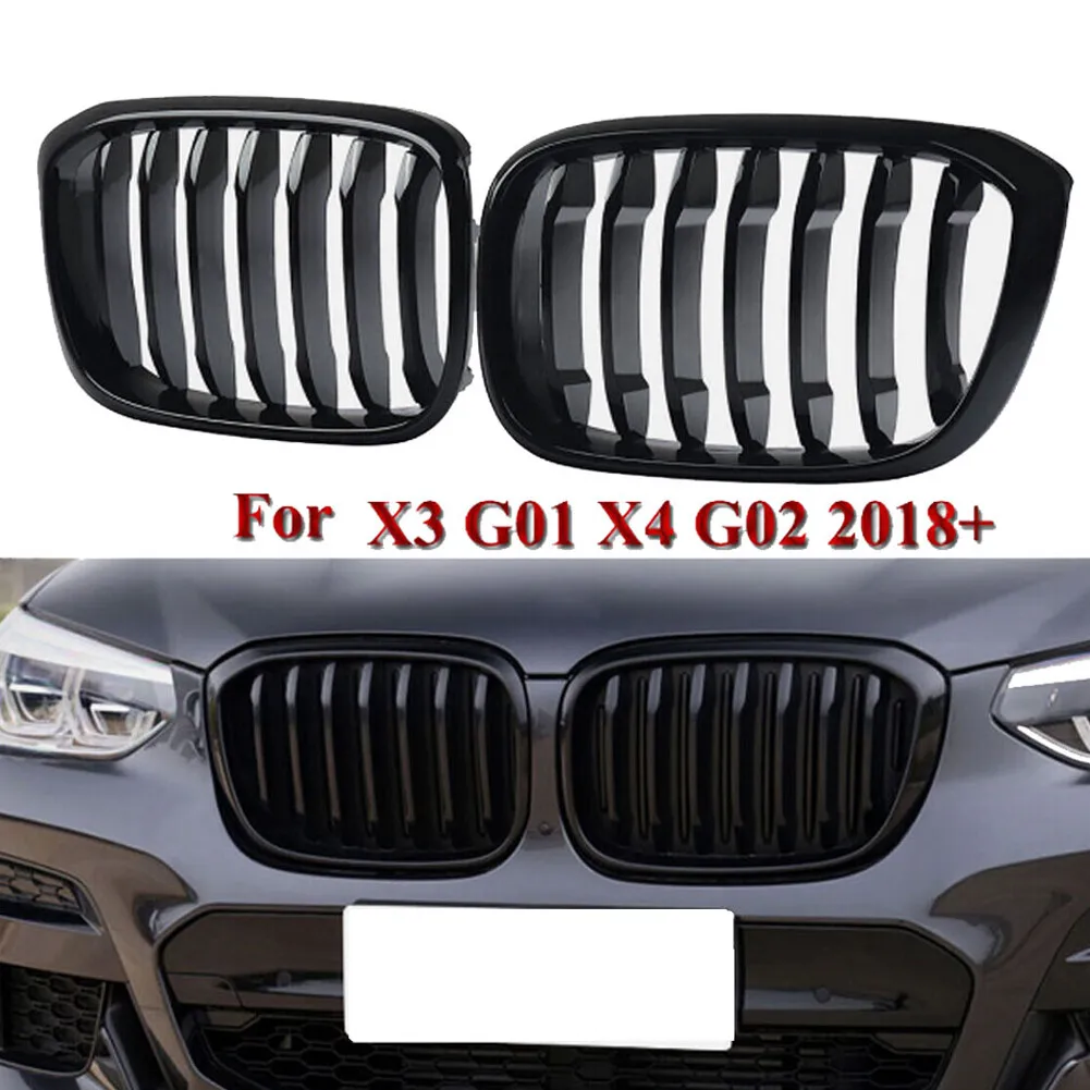 

Gloss Black Car Front Bumper Kidney Grille Slat Style Grill For BMW X3 G01 X4 G02 For BMW X3 25i 28i For BMW X4 25i 30i