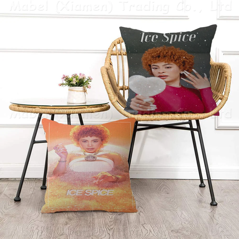 Ice Spice Rapper Pillowcase Toon Gift Cushion Cover Bedroom Home Sofa Chair Seat Decor Pillow Case