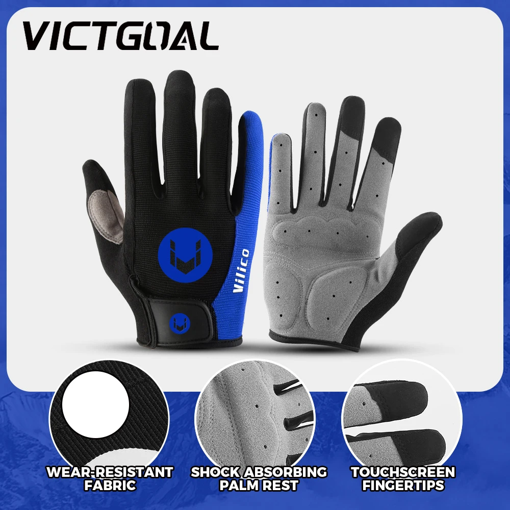 

VICTGOAL Men’s Cycling Gloves MTB Bicycle Gloves with Touchscreen Motorcycle Full Fingers Gloves for Gym Fitness Sports BMX Bike