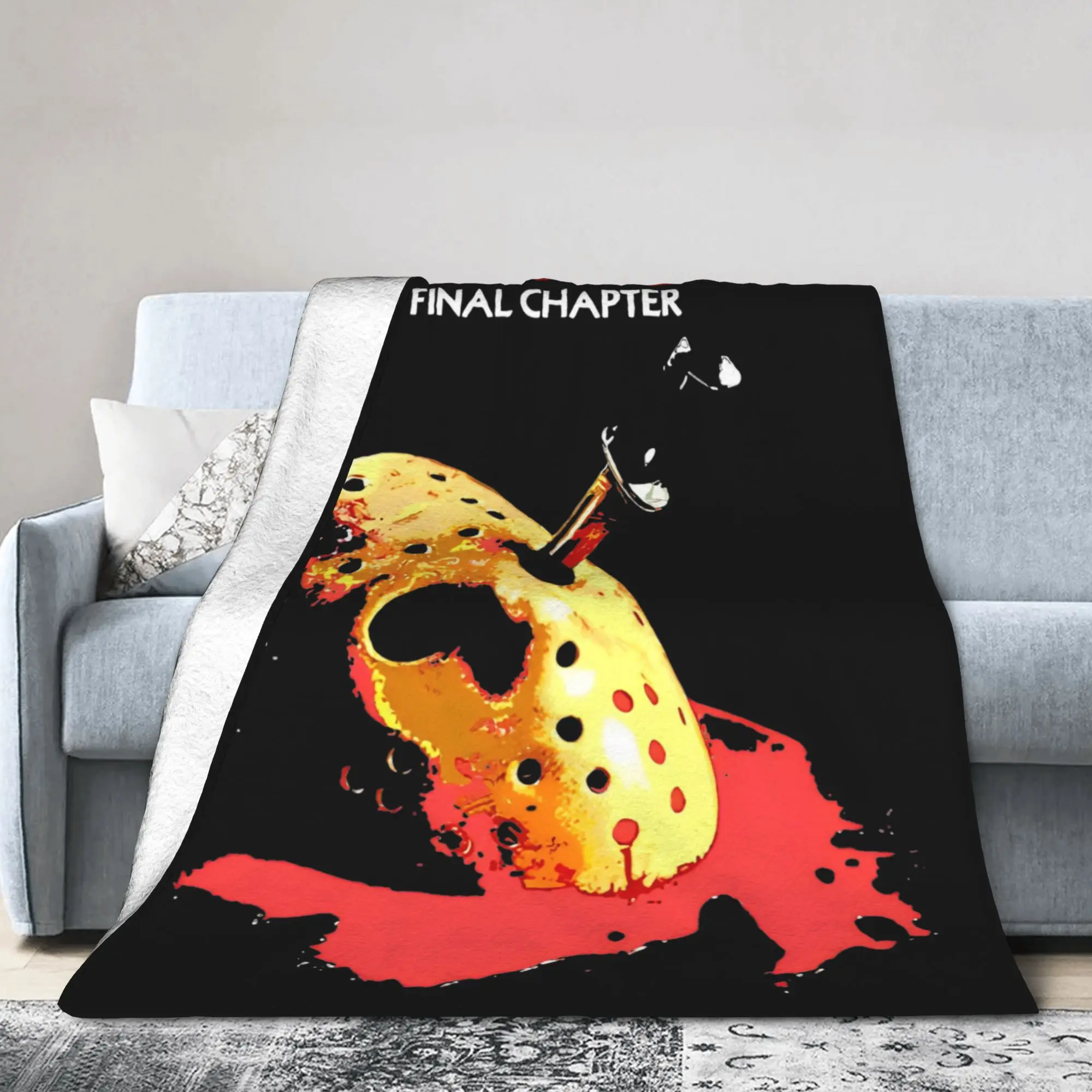 

Friday Jason Voorhees 13th Blanket Horror Scary Halloween Flannel Throw Blanket Bed Portable Soft Warm Bedspreads Multifunction