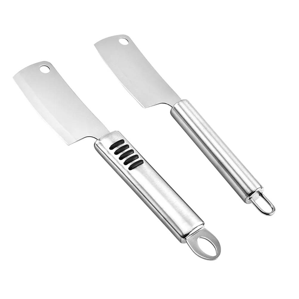 Mini cuchillo para queso, herramienta de espátula para mantequilla, cuchillo de acero inoxidable para cortar, 2 uds.