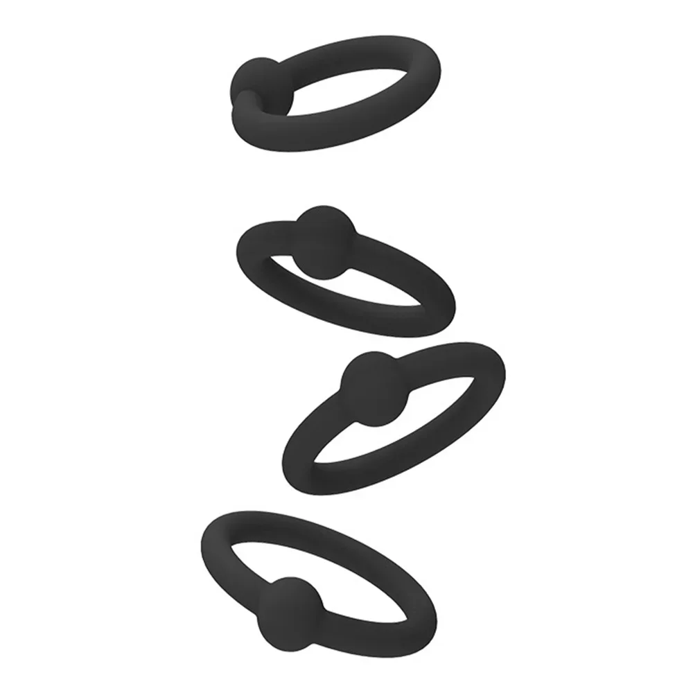 4 قطعة حلقات قفل القضيب سيليكون كوكرينج القضيب توسيع الجنس لعب للرجال تأخير القذف وقت طويل دائم خواتم الديك الذكور