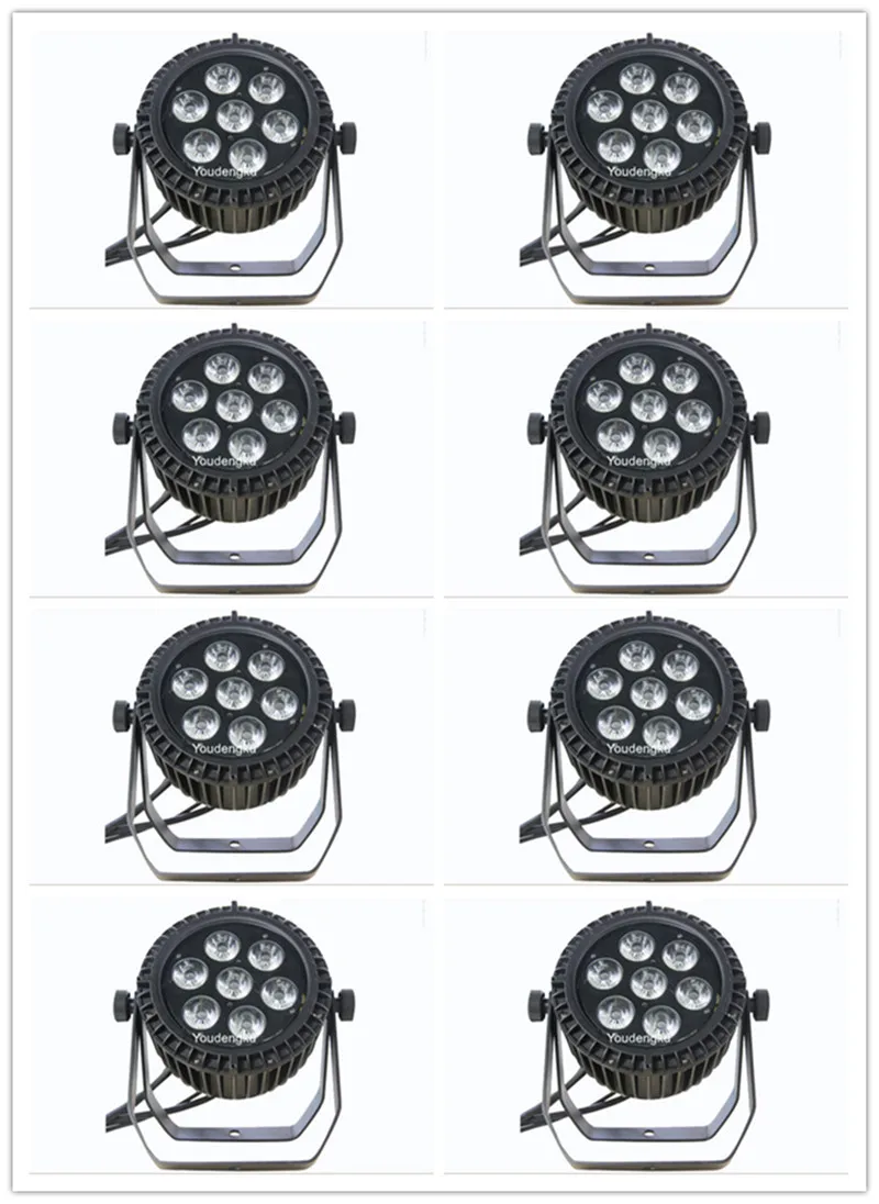8pcs Disco Dj Bar Night Shows Concerts Church wallwasher Projectors Outdoor Led Par 7*18w 6in1 rgbwa+uv Waterproof LED Par Light