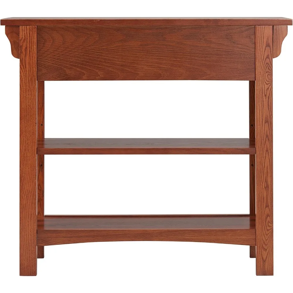 Estante Console Mesa com Gavetas, Madeira Maciça, para Sala, Entrada Way, Escritório, Quartos, Acabamento Russet