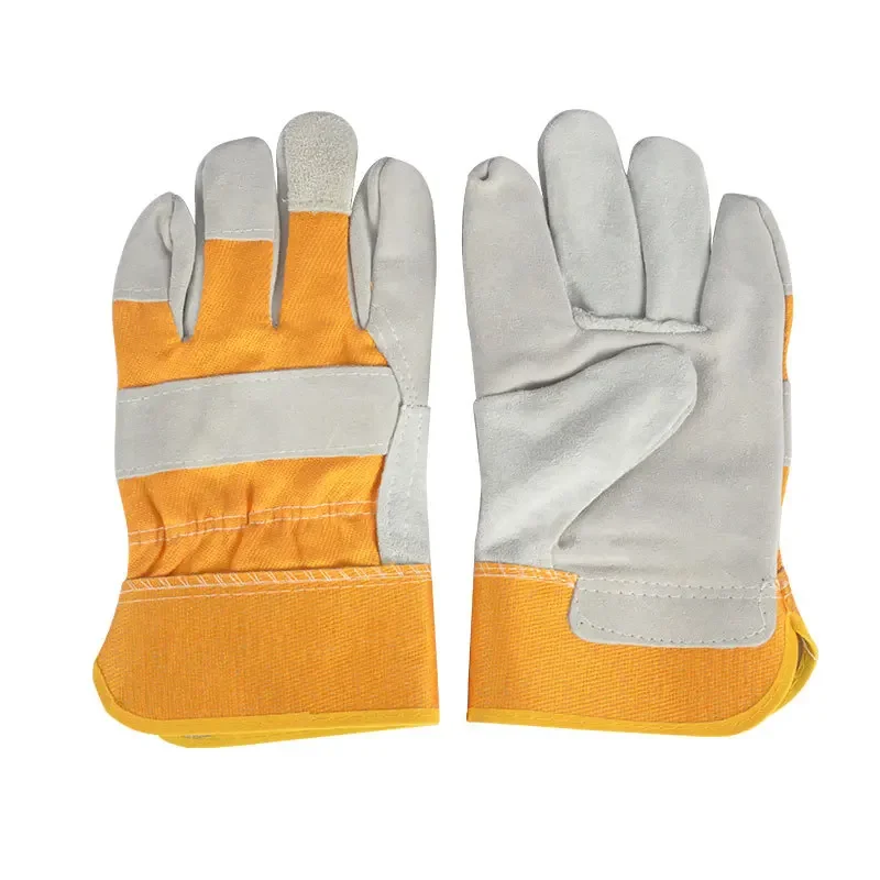 Welding Work Gloves Cowhide Leather Men Working Welding Safety Protective Garden Sports MOTO Driver Wear-resisting Gloves