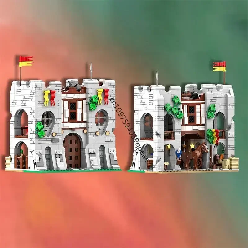 

New 1006Pcs Moc European Medieval Street View Courier's Gate Castle Model Diy Creative Ideas Toy Birthday Gift Custom Puzzle