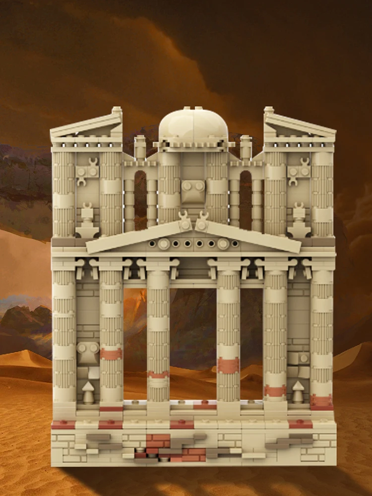 Moc Al Khazneh Building Blocks Petra Jordan and the Last Crusade in Frame DIY Model The Treasury Bricks Toy Sets Kids Adult Gift