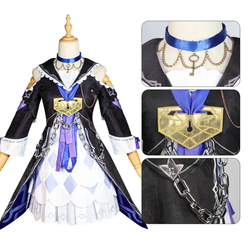 Sky02 Spiel Honkai Star Rail Honkai Herta Cosplay Kostüm Genie Frauen Uniform Sets mit Hut Perücke Anime Halloween Outfits lov88Ji