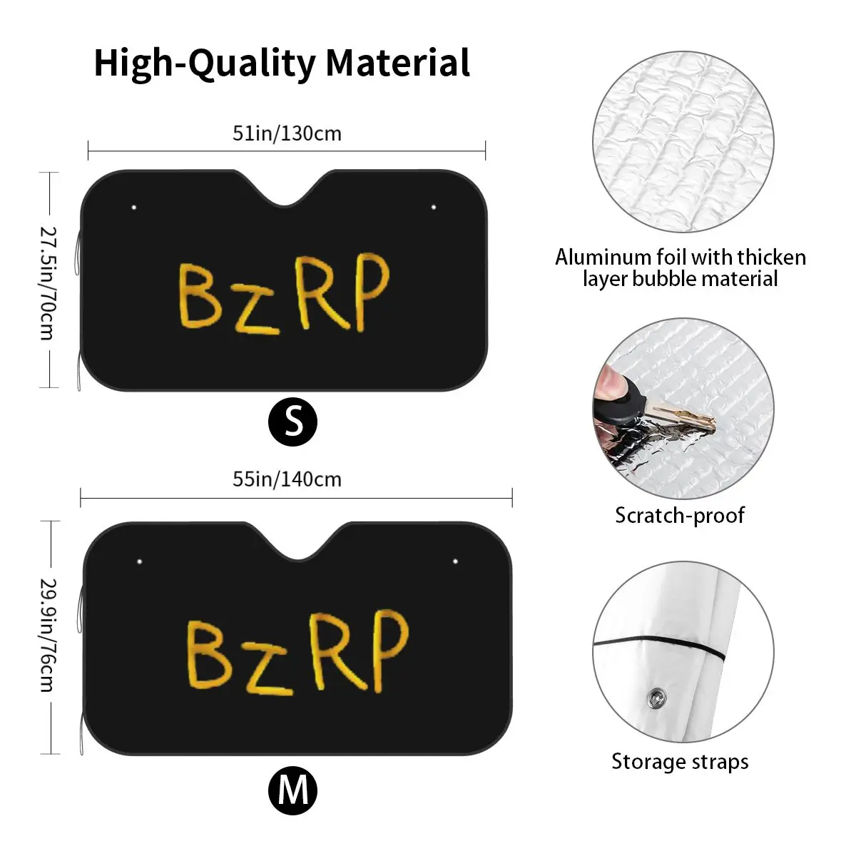 Bizarrap Cap (BZRP) Sunshade Windscreen Car Front Windshield Window Sun Visor Accessories Covers view 2