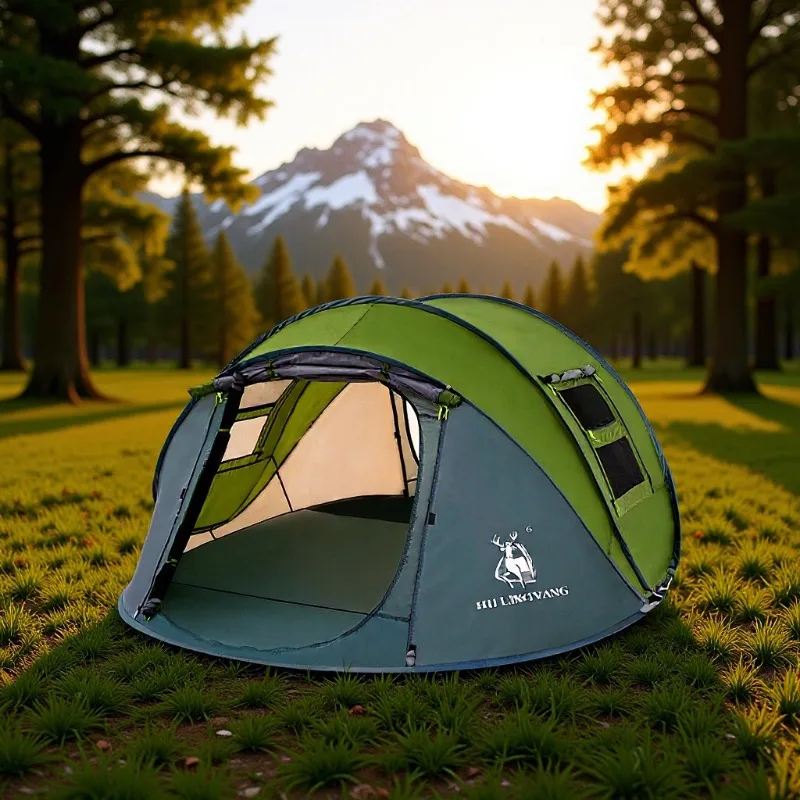 

Autumn Giraffe 3 4 Person Instant Pop Up Tent Portable Foldable Weatherproof Camping Shelter Friends Family Easy Setup Tente