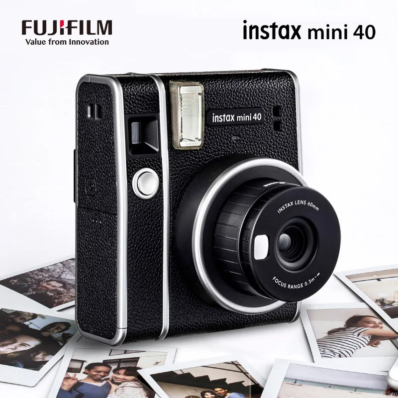 Original Fujifilm Instax Mini 40 Instant Camera Black And Fuji Photo Film Paper / Fuji Ffilm White border Film Photo Paper