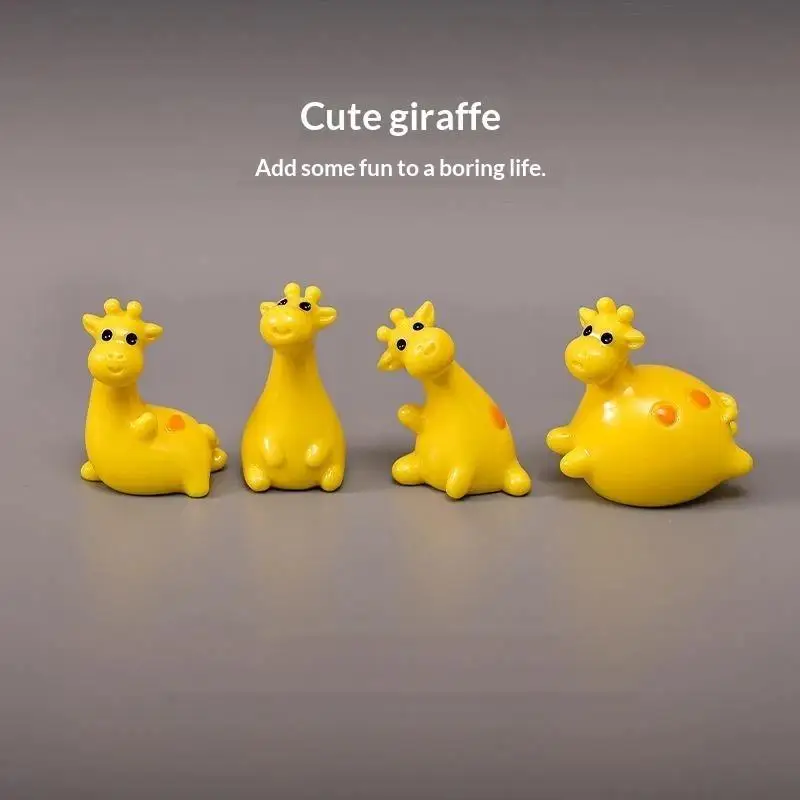 New Mini Resin Giraffe Miniatures For Garden Home Decoration Zoo Animal Figures Micro Landscape Ornaments Accessory